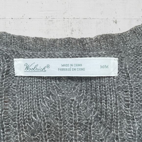 Woolrich Crewneck Cardigan Wool Mohair Blend  Sweater Size Medium - Picture 8 of 11